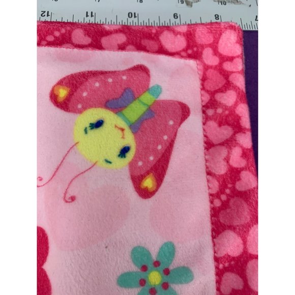 Bright Starts Crinkle Teething Blanket Bird Buterfly Pig Cow Pink with Purple Te - Picture 6 of 9